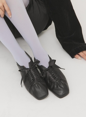 KBF超软两穿！日系复古新品方头方跟一脚蹬可以踩脚穿系带单鞋