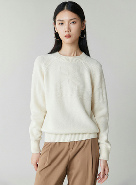 ZS6045-女26支纯绒五针暗花圆领