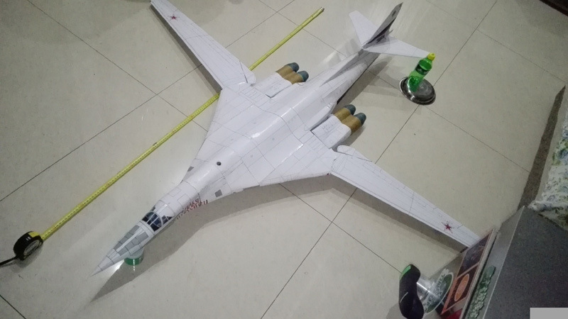 1:72超大俄国tu160白天鹅变后掠翼战略轰炸机3d拼装纸模型5星难度