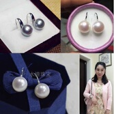 11mm超大颗淡水珍珠耳钉女高跟鞋 耳环高级感耳饰媲美海水珍珠