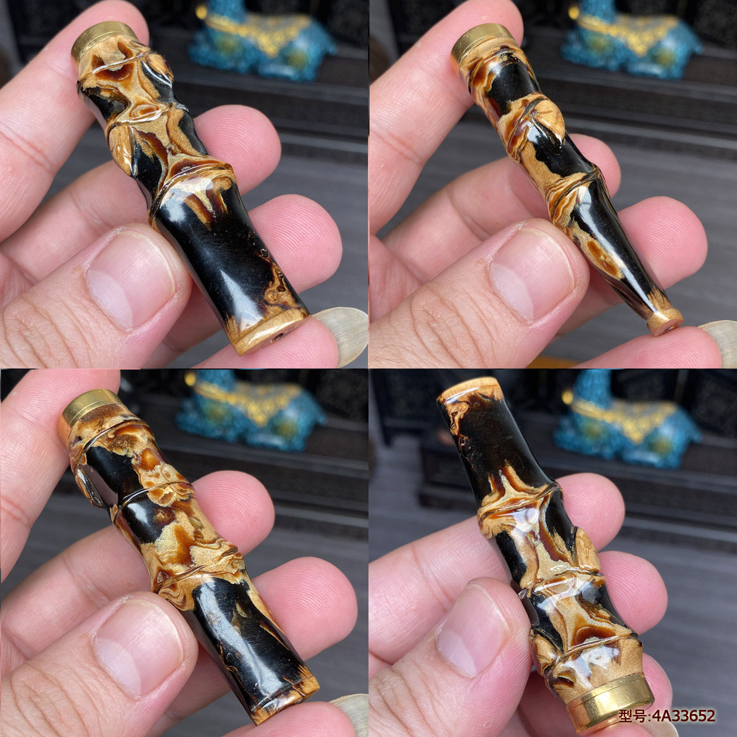 天然保真海柳烟嘴竹节造型