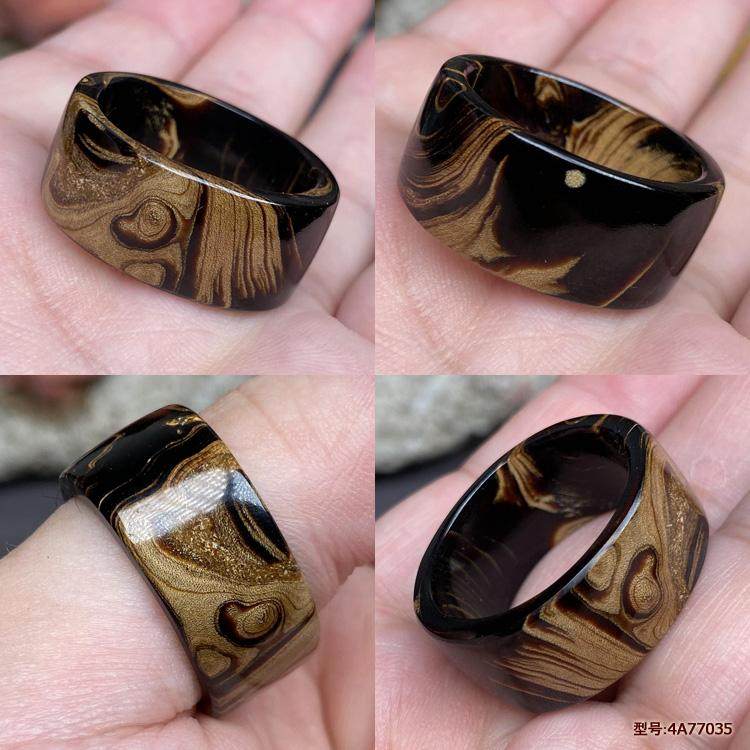 手工精品纯天然海柳扳指男女款大拇指指环戒指招财一体无拼接收藏