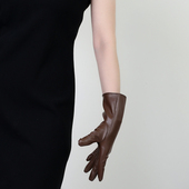 28cm触屏手套中长款 仿真皮黑红白拍照性感保暖情趣贴手百搭基本款