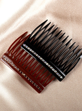 佩妮插梳水钻发梳韩国盘发梳子倒插刘海发梳头饰无痕ins网红发叉~