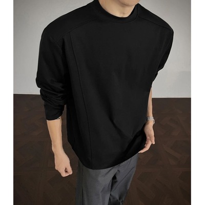 重磅纯棉360G小领口解构长袖t恤