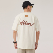 t恤男圆领潮牌字母立体印花百搭宽松半袖 重磅纯棉短袖 ins 新款 夏季