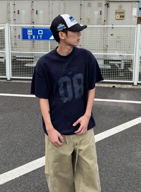美式落肩重磅320G纯棉宽松T恤