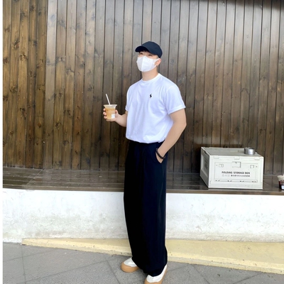 夏季简约重磅纯棉320G短袖T恤男