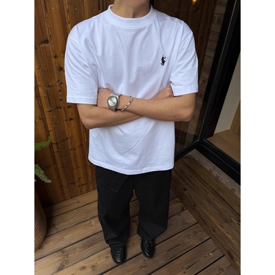 夏季重磅320G纯棉刺绣战马T恤男