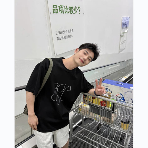 夏季新款重磅双纱纯棉T恤