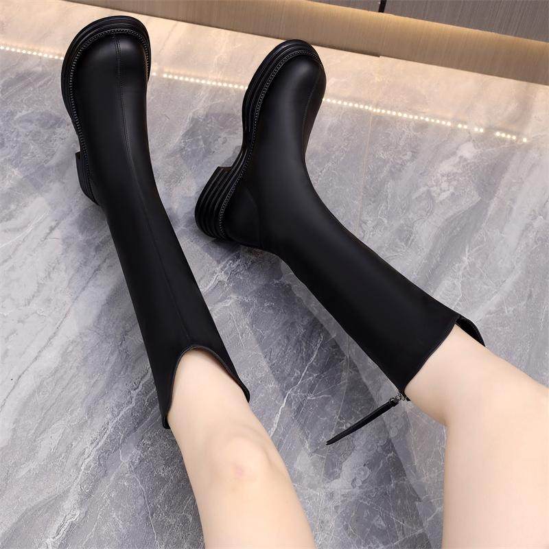 43大码真皮平底骑士靴女2024秋冬新款时尚软底不过膝显瘦配裙长靴,女鞋,骑士靴,淘宝优惠券,粉丝福利购,淘宝优惠卷