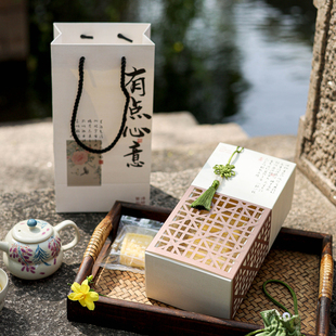 2026创意端午节迷你月饼包装盒子烘焙中式糕点绿豆糕手提礼盒定制