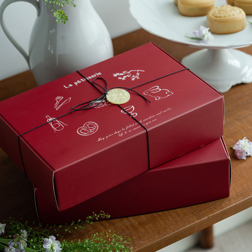 2025新款中秋节月饼包装盒6粒蛋黄酥礼盒烘焙马卡龙盒子定制logo