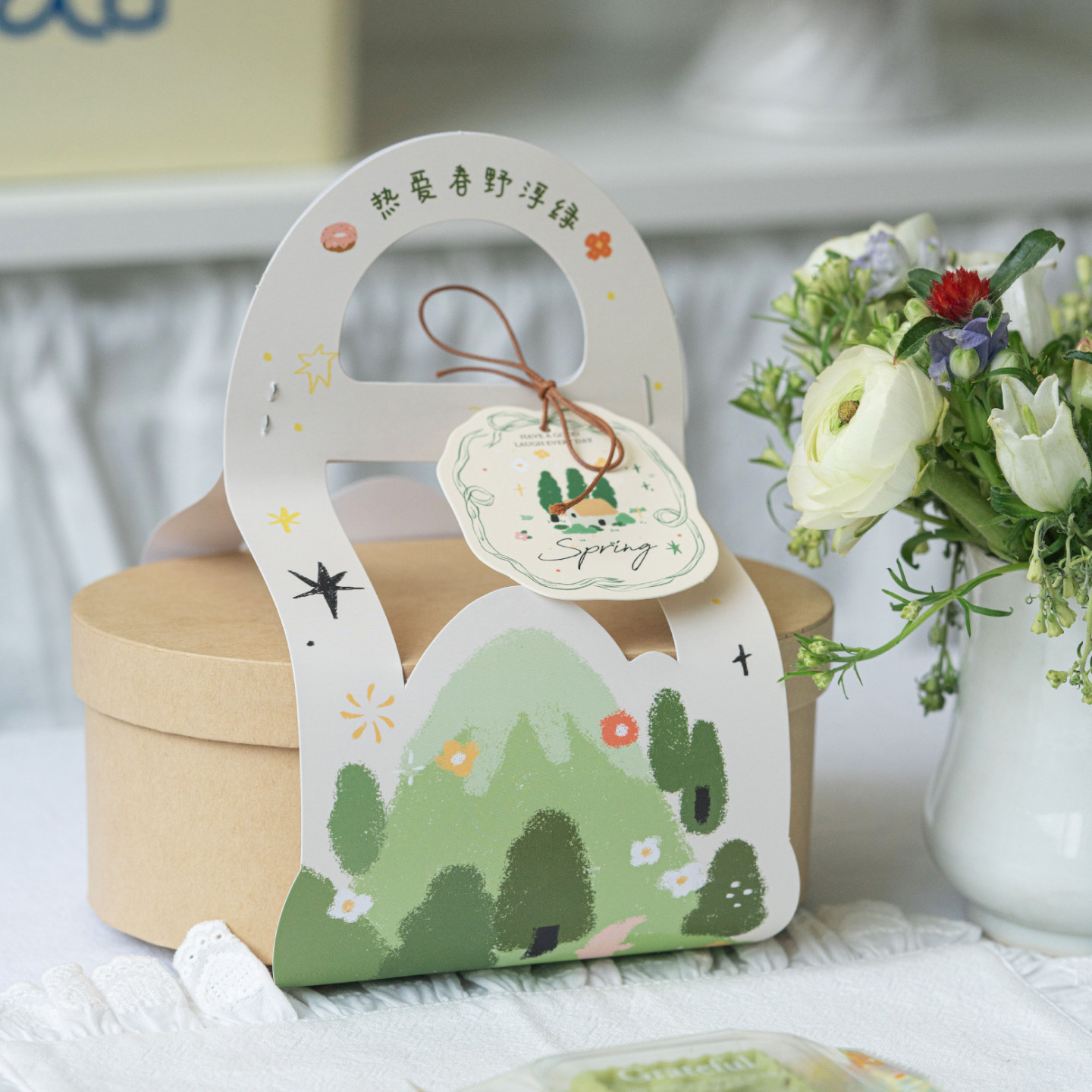 2026新款绿豆糕包装盒手提盒空盒子清明节端午节青团盒春日伴手礼
