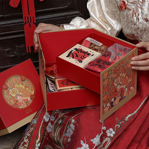 高档2026马年礼盒新款新年包装盒空盒子烘焙饼干糖果年货礼品盒