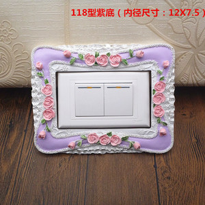 北欧式树脂开关贴118型田园创意开关贴开关插座面板装饰框保护套