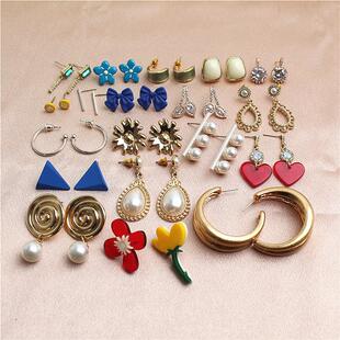 新款韩版卡通简约花朵S925银针耳钉创意设计潮流时尚耳环耳饰女