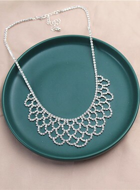 新款全铜材质镶水钻闪亮韩版项链