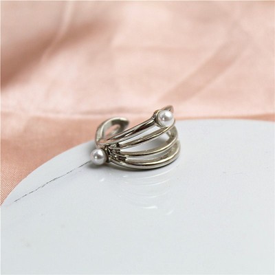 女金属镀白金日韩开口戒指指环