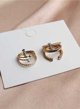 男女金属镀金日韩套装戒指