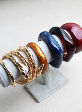 欧美风彩色醋酸亚克力夸张手镯