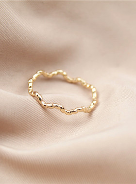 韩版新款戒指刻花面锯齿日常款