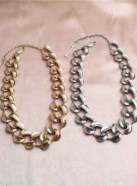 欧美饰品品牌打标夸张链条项链