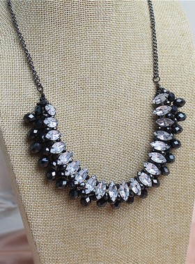 金属镀金女玻璃珠项链