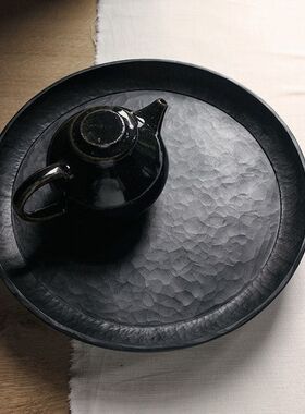 盘一九七 杂碎国货 荒无舍 曲立军 大漆折沿茶盘 壶承 果盘 杂物