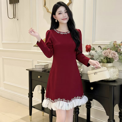 公主裙高级感红色小礼服连衣裙