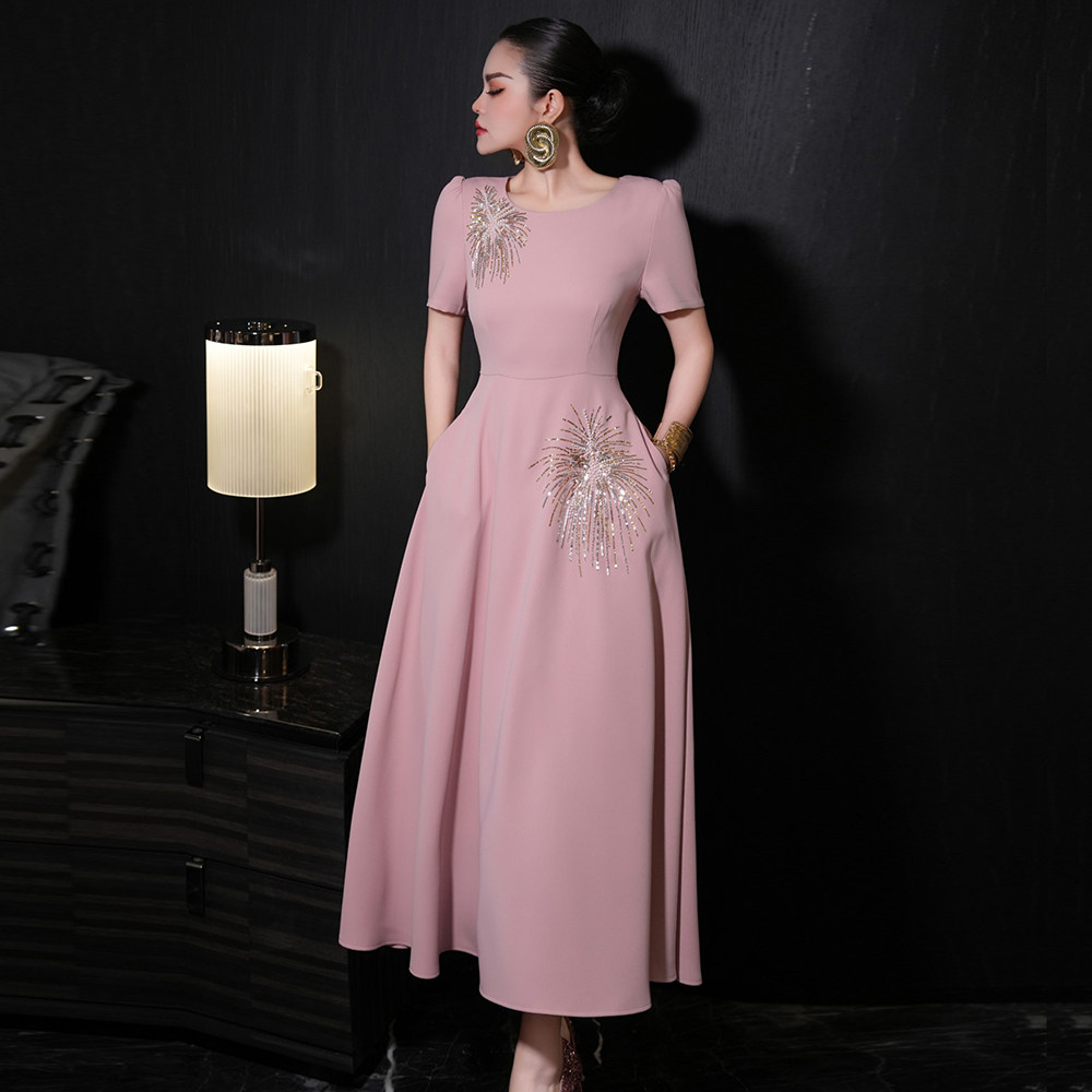 欧美高贵红色女士正式场合连衣裙