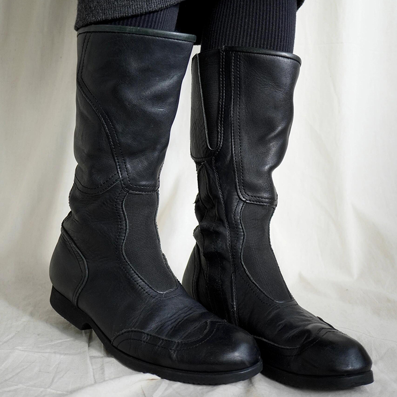 黑色超酷个性做旧马丁靴中古靴