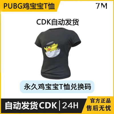 PUBG绝地求生鸡宝宝T恤黑色短袖衣服上衣兑换码CDK端游