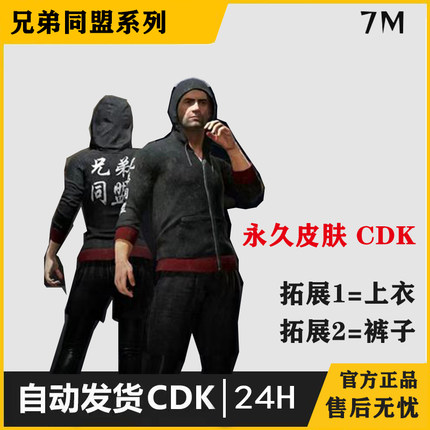 PUBG绝地求生兄弟同盟系列上衣裤子皮肤steam吃鸡枪皮肤永久CDK