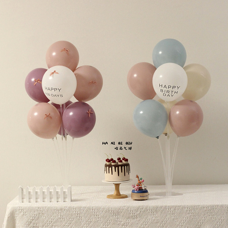 芭蕾风冰雾蓝色系气球桌摆