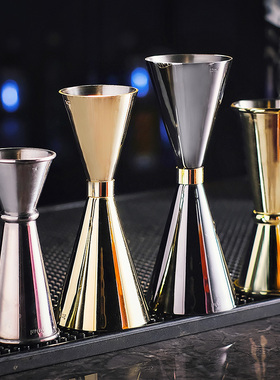 304不锈钢调酒量杯 双头量酒器酒吧盎司杯卷边鸡尾酒工具安士杯