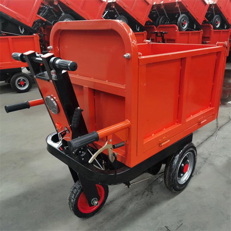 工地工具车拖车电动斜斗翻斗车 农用劳动车 电动手推斜斗车厂家