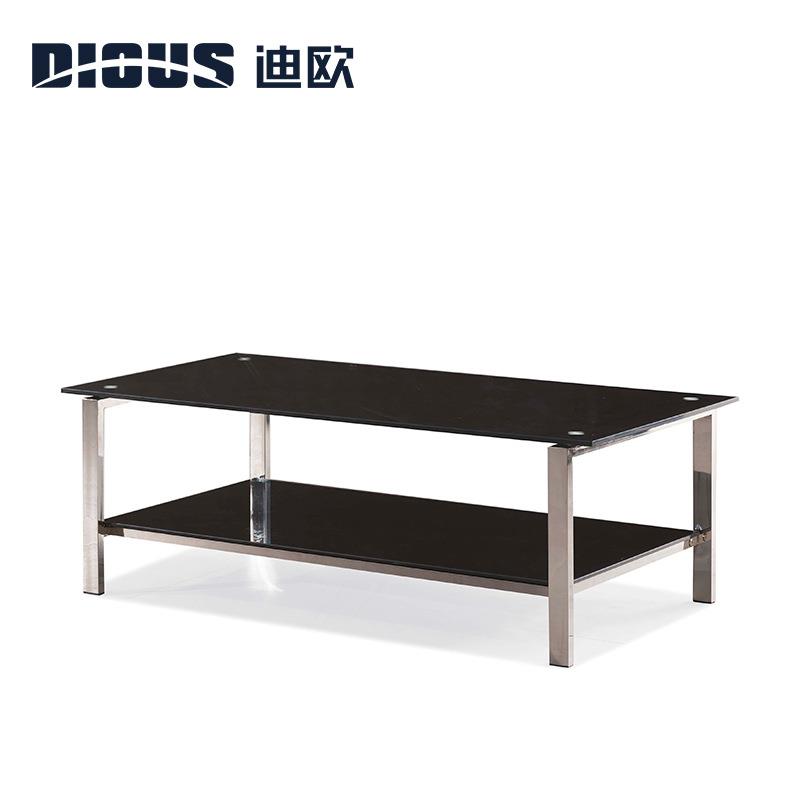 现代简约黑色茶几 长方形桌子商用接待会客办公室客厅家具