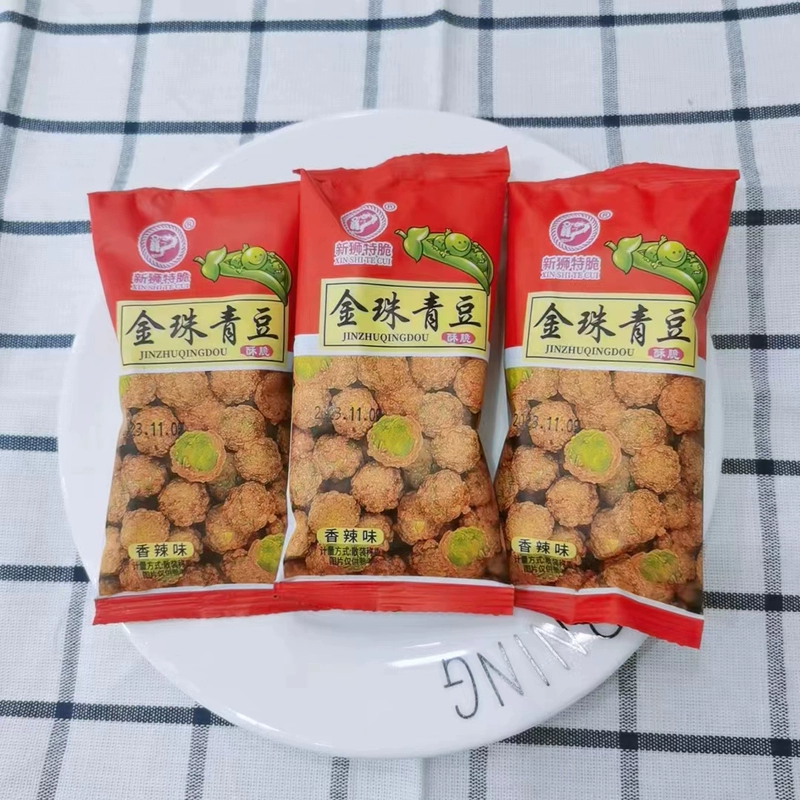 新狮特脆金珠青豆香辣牛肉味1000g休闲零食