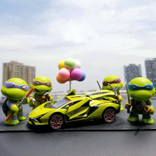 忍者神龟汽车摆件中控台卡通男生车内网红装饰物礼用品车载香水熏