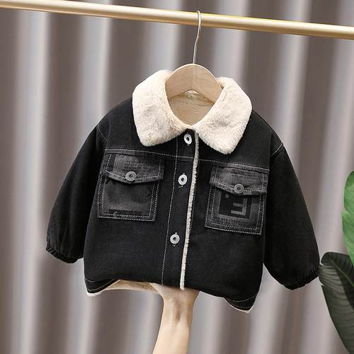 男童加绒外套秋冬款2025新款