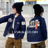 百搭实穿翻领薄棉夹棉外套 字母休闲款 LANIKIKI 秋冬新款