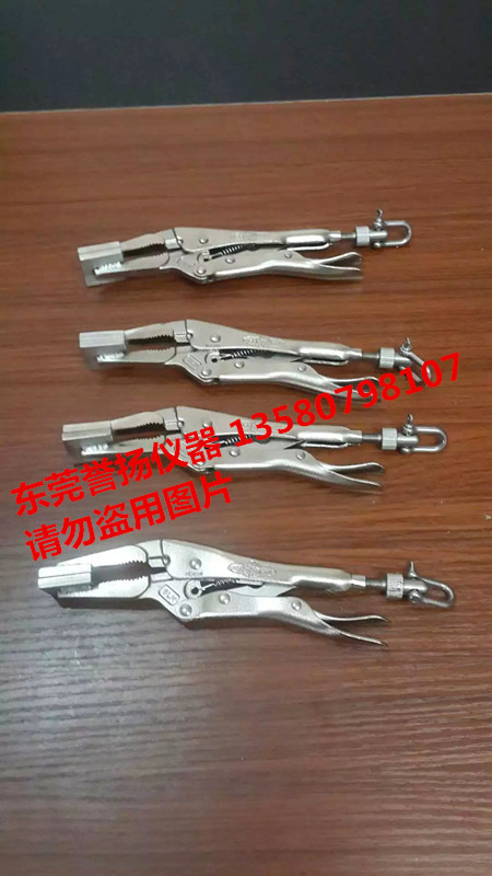 方柄拉力机夹具，前端带方柄大力钳夹具，方柄拉力测试机万能夹具