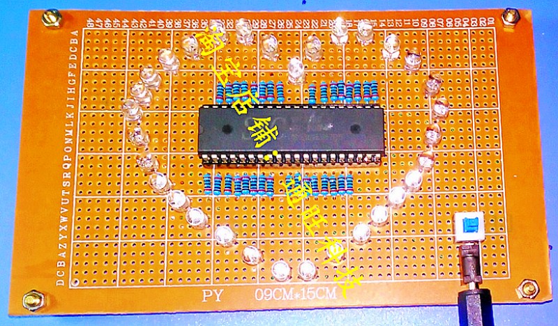 基于51单片机七彩心形流水灯炫酷灯设计DIY套件16-665