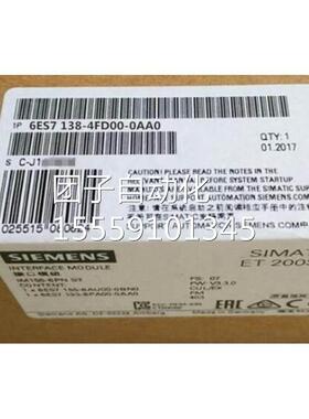 全新6S71384FD000APA0西门子4OTDIS功能模块6ES7138-4D00-F0EAA0