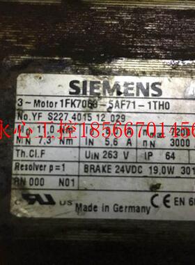 议价 伺服电机 1FK7063-5AF71-1TH0 现货已测试 图片实￥