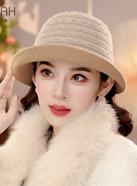 布塔羊毛呢盆帽女士秋冬新款羊毛呢礼帽高级感显脸小帽子PT8025