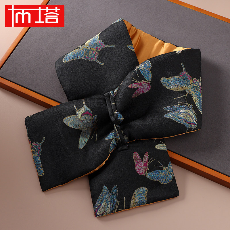 [晴春蝶戏]布塔云锦织金围脖秋冬加厚保暖桑蚕丝长巾围巾PT8221