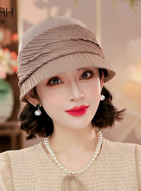 春夏新款渔夫帽桑蚕丝帽百搭遮阳帽户外防晒防紫外线太阳帽PT0801