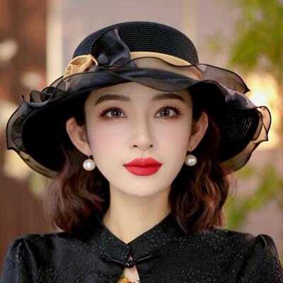 布塔夏季时尚冰丝草帽夏天户外防紫外线气质遮阳帽PT1263